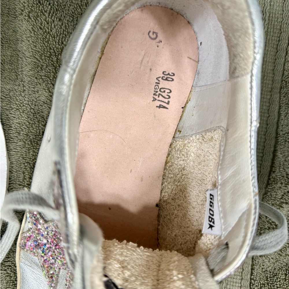 Golden Goose 🪿 Silver with Multicolor Glitter Sneakers 👟 👟 Super⭐️⭐️ - Picture 16 of 16